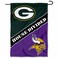 WinCraft House Divided Packers and Vikings Double Sided Garden Flag