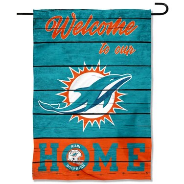 WinCraft Miami Dolphins Welcome Home Decorative Garden Flag Double Sided Banner