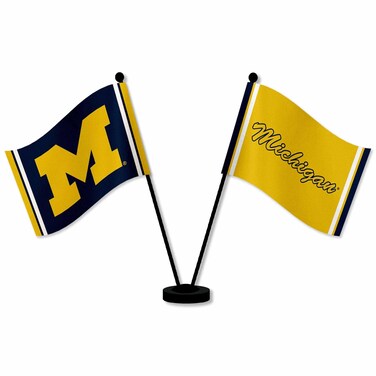 WinCraft Michigan Team University Wolverines Desk and Table Top Flags