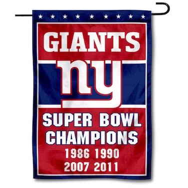 WinCraft New York Giants 4 Time Super Bowl Champions Double Sided Garden Flag