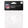 Wincraft NFL San Francisco 49ers 4x4 Perfect Cut White Decal, One Size, Team Color