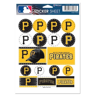 Wincraft MLB Pittsburgh Pirates Vinyl Sticker Sheet, 5" x 7