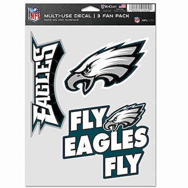 Wincraft NFL Philadelphia Eagles Decal Multi Use Fan 3 Pack, Team Colors, One Size