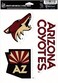 Wincraft NHL Arizona Coyotes Decal Multi Use Fan 3 Pack, Team Colors, One Size