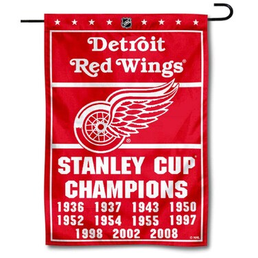 Detroit Red Wings 11 Time Stanley Cup Champions Double Sided Garden Flag