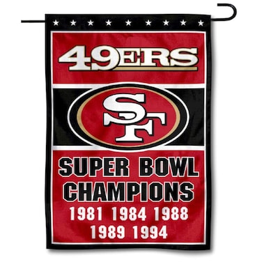 WinCraft 49ers 5 Time Super Bowl Champions Double Sided Garden Flag