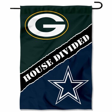 WinCraft House Divided Packers and Cowboys Double Sided Garden Flag