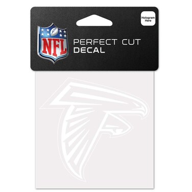 Wincraft NFL Atlanta Falcons 4x4 Perfect Cut White Decal, One Size, Team Color