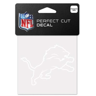 Wincraft NFL Detroit Lions 4x4 Perfect Cut White Decal, One Size, Team Color