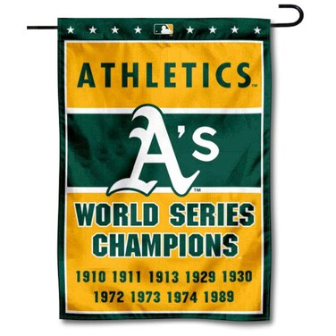 WinCraft Oakland Athletics 9-Time World Series Champions Double Sided Garden Flag