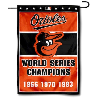 WinCraft Orioles 3-Time World Series Champions Double Sided Garden Flag