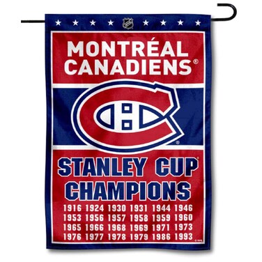 WinCraft Montreal Canadiens 24 Time Stanley Cup Champions Double Sided Garden Flag