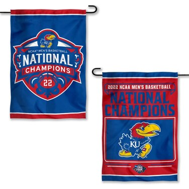 WinCraft Kansas KU Jayhawks College Basketball 2022 National Champions Double Sided Garden Banner