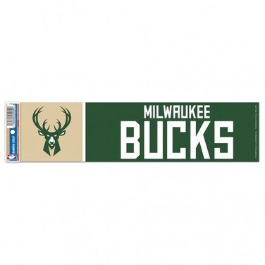 Wincraft NBA Milwaukee Bucks Decal3x12 Bumper Strip Decal, Team Colors, One Size
