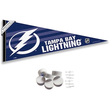Tampa Bay Lightning Pennant Flag and Wall Tack Pads Mounts