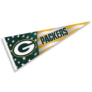 WinCraft Green Bay Packers Nation USA Americana Stars and Stripes Pennant Banner Flag
