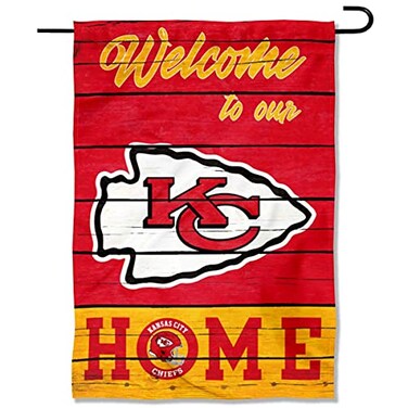 WinCraft Kansas City Chiefs Welcome Home Decorative Garden Flag Double Sided Banner