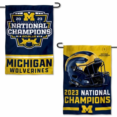 WinCraft Michigan Team University Wolverines College Football 2023 National Champions Double Sided Garden Flag