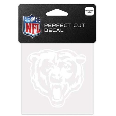 Wincraft NFL Chicago Bears 4x4 Perfect Cut White Decal, One Size, Team Color