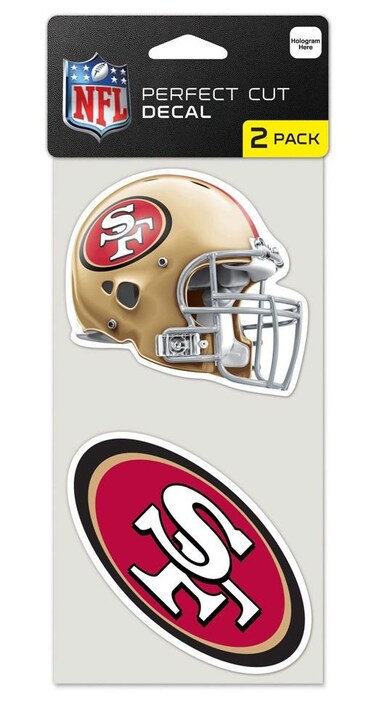 Wincraft NFL San Francisco 49ers Perfect Cut Decal (Set of 2), 4" x 4" Black