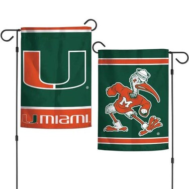 Wincraft NCAA University of Miami Hurricanes 12 x 18 inch 2-Sided Garden Flag
