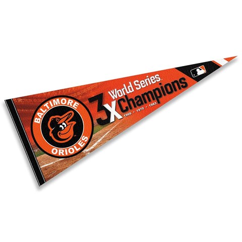 WinCraft Orioles 3 Time Champions Pennant Flag