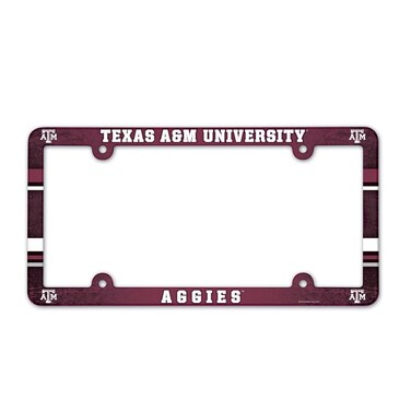 WinCraft Texas A&amp;M Aggies Official NCAA 12 inch x 6 inch Plastic License Plate Frame 900708