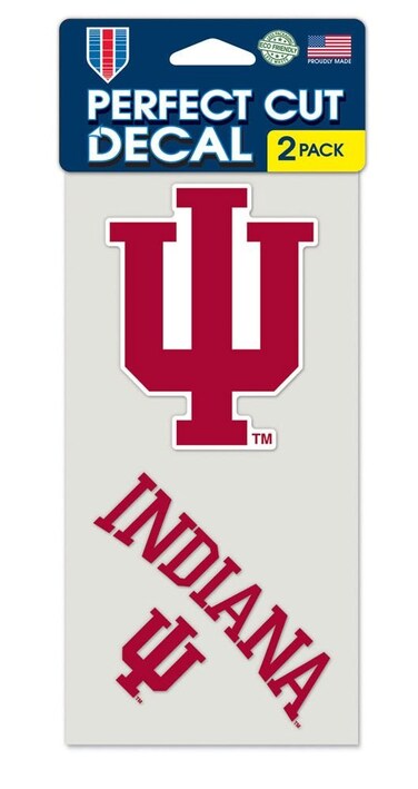 Wincraft NCAA Indiana University Perfect Cut Decal (Set of 2), 4" x 4