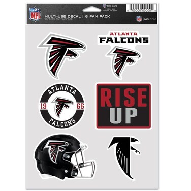 WinCraft NFL Decal Sticker Multi Use 6 Set 19x14cm Atlanta Falcons