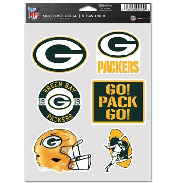 WinCraft NFL Decal Sticker Multi Use 6 Set 19x14cm Green Bay Packers