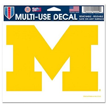 Wincraft NCAA University of Michigan 20234013 Multi-Use Colored Decal, 5" x 6