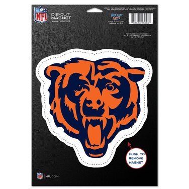 NFL Chicago Bears 83712010 Die Cut Logo Magnet, Small, Black