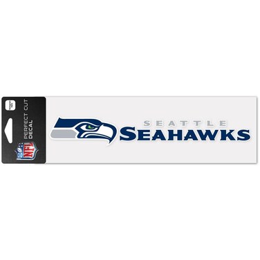 WinCraft Seattle Seahawks 3" x 10" Logo &amp; Name Perfect Cut Decal