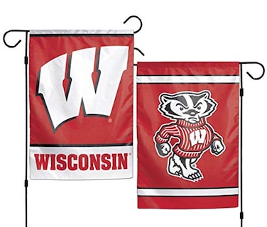NCAA University Wisconsin Badgers 12x18 Inch 2-Sided Outdoor Garden Flag