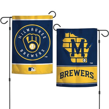 Wincraft MLB Milwaukee Brewers 12x18 Garden Style 2 Sided Flag, Team Colors, One Size