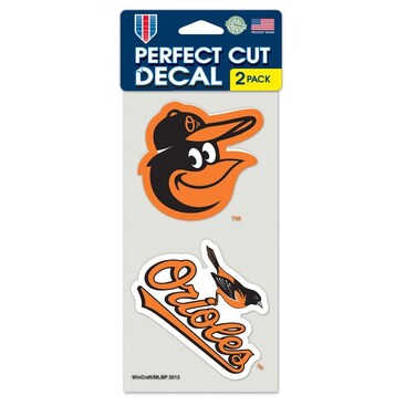 Wincraft MLB Baltimore Orioles Perfect Cut Decal (Set of 2), 4" x 4