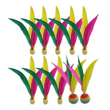 LIOOBO 10PCS Shuttlecock Badminton Set Children Rubber Feather Balls Badminton Shuttlecock for Outdoor Playing Beach Kids