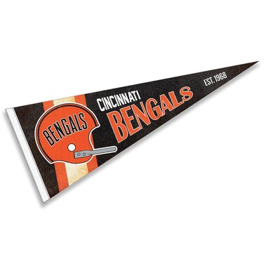 Cincinnati Bengals Throwback Vintage Retro Pennant Flag