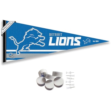 Detroit Lions Pennant Banner and Wall Tack Pads