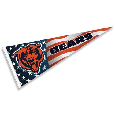 WinCraft Chicago Bears Nation USA Americana Stars and Stripes Pennant Banner Flag