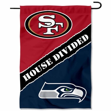 WinCraft House Divided 49ers and Seahawks Double Sided Garden Flag