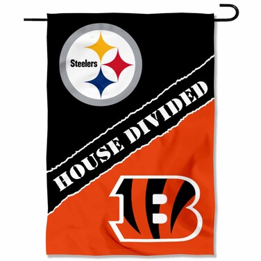 WinCraft House Divided Steelers and Bengals Double Sided Garden Flag