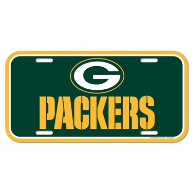Wincraft NFL Green Bay Packers License Plate, Team Color, Plastic, 1 Size