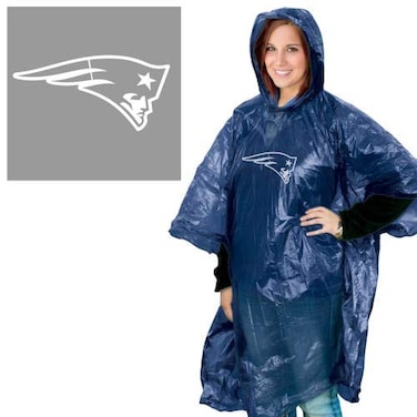 Wincraft NFL New England Patriots Rain Poncho, Team Colors, One Size