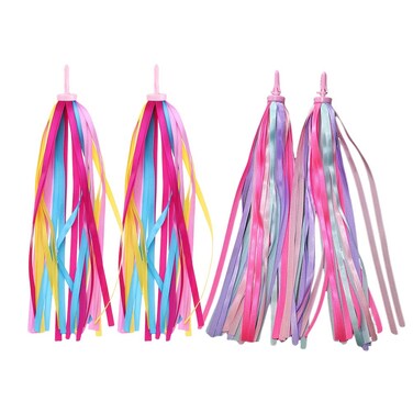 LIOOBO 2 Pairs Kids Bike Streamers Handlebar Ribbon Scooter Tassels Girls Boys Bike Handlebar Toy