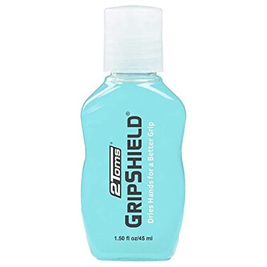 2Toms GripShield, Non-Sticky Grip Enhancer, Dry Grip Solution for Sweaty Hands, Tennis, Pickleball, Golf, Pole Dancing and Gaming, 1.5 Ounce Bottle