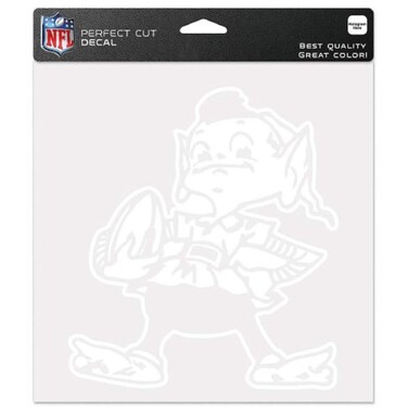 Wincraft NFL Cleveland Browns 8x8 Perfect Cut White Decal, Team Colors, One Size