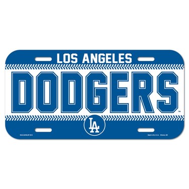 WinCraft MLB Los Angeles Dodgers License Plate, Team Color, One Size