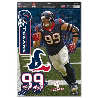 NFL Houston Texans J.J. Watt Multi-Use Decal Sheet, 11"x17", Team Color