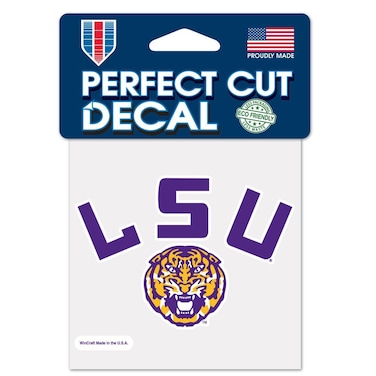 NCAA Louisiana State University 38212014 Perfect Cut Color Decal, 4" x 4", Black